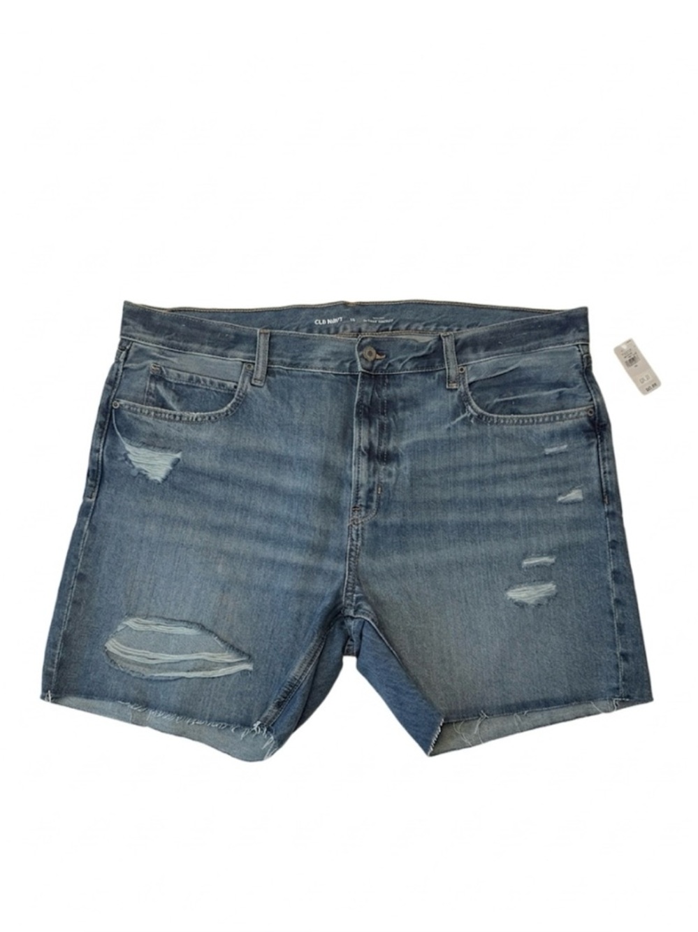 Old Navy Slouchy Straight Distressed Denim Blue Jean Shorts Size 16
